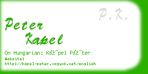 peter kapel business card